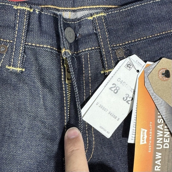 Levi's 511 Jeans 28 x 32 Selvedge Raw Unwashed Denim Slim Straight Red Tab 81 - Picture 3 of 8